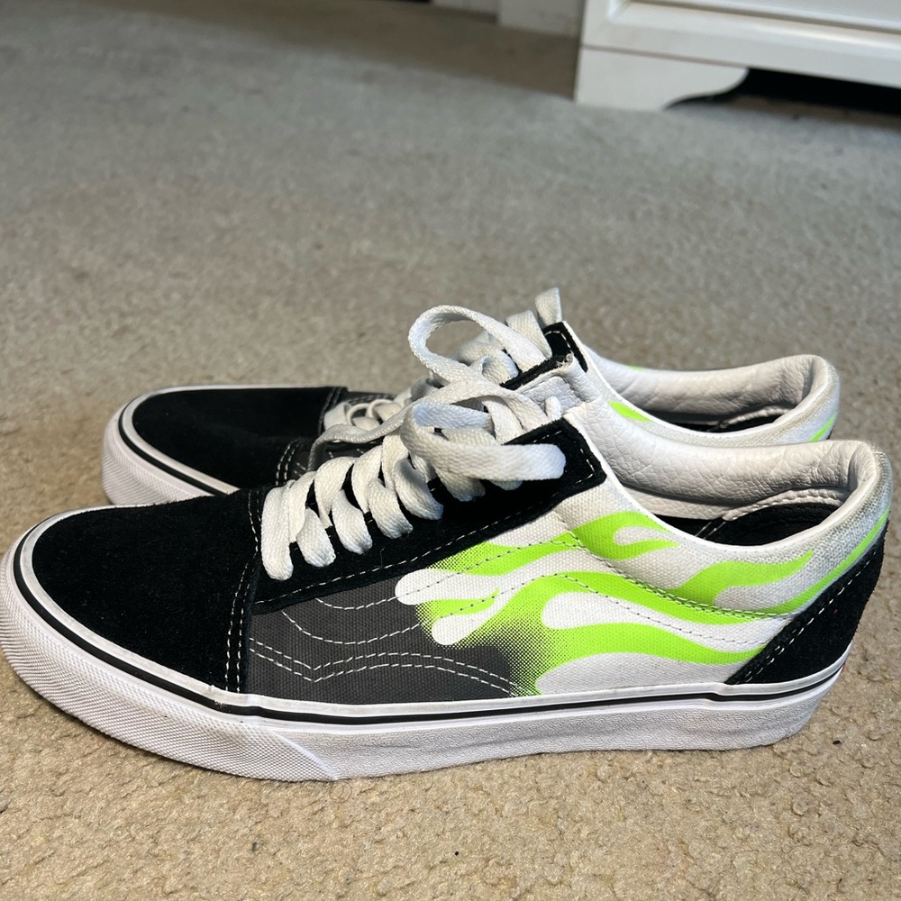 Black and Neon Green vans